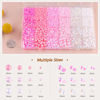 Picture of 9000PCS Flatback Pearls and Rhinestones for Crafting, Pink White Mixed Size 3-8mm Resin Rhinestones and Half Pearls for Bedazzling, Nail Art and Decoration with Tweezer and Pickup Pencil