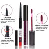 Picture of evpct 2Pcs Purple Plum Matte 24-hour Liquid Lipstick and Lip Liner Pencil Makeup Set Women DNM Dark Red Bright Berry Liquid Lipstick Matte Lip Tint 24H and with Lip Liner Set Waterproof Long Lasting 1