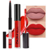Picture of evpct 2Pcs Ruby Red Matte Lip Liner and Lipstick Combo DNM Red Lip Gloss Stains Pencil Makeup Set Women Waterproof Long Lasting 24 Hours Lipstick and Lip Liner Set labiales mate 24 horas originales 14