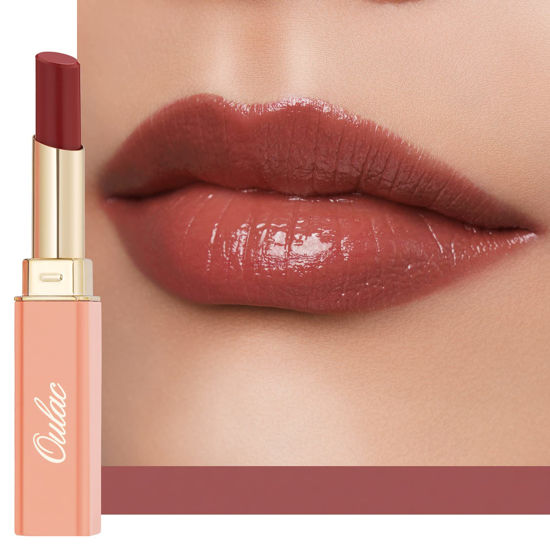 Picture of Oulac Moisturizing Shine Red Lipstick for Women, 2 in 1 Tinted Lip Balm for Winter, Hydrated Juicy and Glossy Lip Color for Dry, Cracked and Chapped Lips, Vegan 2.2g/0.07oz (02)