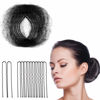 Picture of Zonon Hair Nets 50Pcs Invisible Elastic Edge Mesh, 50cm Individual Package, for Women Bun Suitable Occasions, with 40Pcs U Shaped Pins, Black
