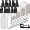 Picture of Nail Polish Gel Remover Tools Kit, Soak Off Cap Clip 10pcs, Dispenser Bottle, 600PCS Cotton Pads Handle Brushes Finger Separators(Black-Set)