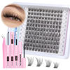 Picture of Cluster Eyelash Extensions Kit Lash Clusters Kit Natural Wispy Individual Lashes Kit C Curl DIY Lash Extension Kit 10-16MM Eyelash Clusters Kit with Lash Remover by Newcally