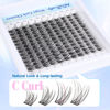 Picture of Cluster Eyelash Extensions Kit Lash Clusters Kit Natural Wispy Individual Lashes Kit C Curl DIY Lash Extension Kit 10-16MM Eyelash Clusters Kit with Lash Remover by Newcally