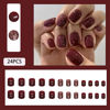 Picture of WAFOLOZE Short Square Press on Nails, Nails Press ons Fake/False Nails with Chrome Liuli ice Blooming Designs Glossy Acrylic Artificial Nails Stick on Nails for Women 24Pcs