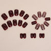 Picture of WAFOLOZE Short Square Press on Nails, Nails Press ons Fake/False Nails with Chrome Liuli ice Blooming Designs Glossy Acrylic Artificial Nails Stick on Nails for Women 24Pcs
