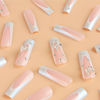 Picture of WAFOLOZE Square Press on Nails Long Fake Nails Coffin Nails Press ons,False Nails with Alloy Butterfly Nail Charms&Rhinestones Designs White French Tip Nails Artificial Nails Stick on Nails For Women