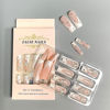 Picture of WAFOLOZE Square Press on Nails Long Fake Nails Coffin Nails Press ons,False Nails with Alloy Butterfly Nail Charms&Rhinestones Designs White French Tip Nails Artificial Nails Stick on Nails For Women