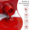 Picture of CANNI Red Glitter Gel Nail Polish, 1Pcs Red Gel Polish Wine Red Color Nail Polish Gel High Gloss Soak Off U V Gel Nail French Nail Manicure Salon DIY