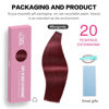 Picture of SUYYA Tape in Hair Extensions Human Hair Burgundy 28 Inch 60g/pack 20pcs Straight Seamless Skin Weft Tape in Real Human Hair Extensions Win Red(28inch #Burgundy)