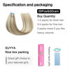 Picture of SUYYA Tape in Hair Extensions Human Hair Ash Blonde Highlighted Bleach Blonde 30 Inch 60g/pack 20pcs Straight Seamless Skin Weft Tape in Real Human Hair Extensions (30 inch #P18/613)