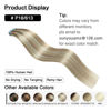Picture of SUYYA Tape in Hair Extensions Human Hair Ash Blonde Highlighted Bleach Blonde 30 Inch 60g/pack 20pcs Straight Seamless Skin Weft Tape in Real Human Hair Extensions (30 inch #P18/613)
