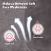 Picture of Natwag Makeup Remover Cloth, 6" x 6" Make Up Towels Reusable Face Cloth for Washing Face, Makeup Remover Pads Microfiber Face Washcloth with Mesh Bag, Just Water, 12 Pack, Cool Grey
