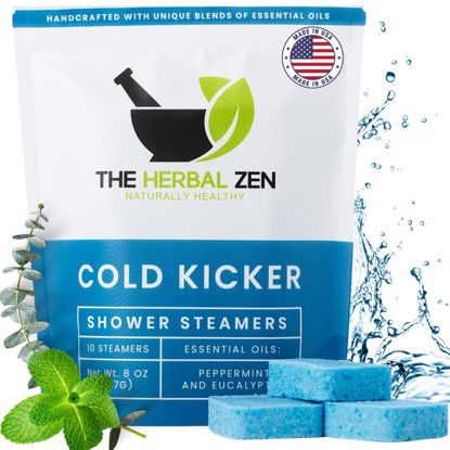 Picture of Cold Kicker Shower Steamers Aromatherapy, Eucalyptus Shower Steamer, Shower Bombs Made in the USA, Menthol Shower Steamer, Self Care Gifts, Christmas Gifts, Shower Steamers for Women and Men