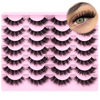 Picture of Mink Lashes Fluffy Cat Eye Thick zanlufly False Eyelashes Natural Curly Fake Eyelashes 18MM Full 8D Volume Lashes Pack 14 Pairs