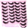 Picture of Mink Lashes Fluffy Cat Eye Thick zanlufly False Eyelashes Natural Curly Fake Eyelashes 18MM Full 8D Volume Lashes Pack 14 Pairs