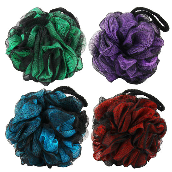 Picture of Chuya 60g Bath Loofahs Sponges,Shower Sponge Loofah Body Scrubber Balls for Family Washing 4 Pack