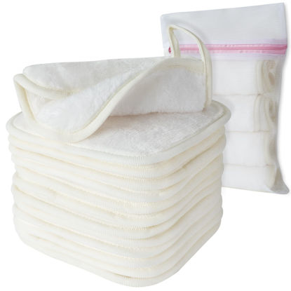 Picture of Makeup Remover Cloth, 6" x 6" Make Up Towels Reusable Face Cloth for Washing Face, Makeup Remover Pads Microfiber Face Washcloth with Mesh Bag, 12 Pack