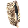 Picture of DIGUAN Wide Messy Braided Headband With Teeth Synthetic Hair Plaited Headband High Elasticity Braids Chunky Fishtail Braided Hair Band Hairpiece for Girls Wome (Light Highlighted)