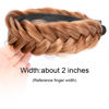 Picture of DIGUAN Wide Messy Braided Headband With Teeth Synthetic Hair Plaited Headband High Elasticity Braids Chunky Fishtail Braided Hair Band Hairpiece for Girls Women Beauty Accessory (Strawberry Blonde)