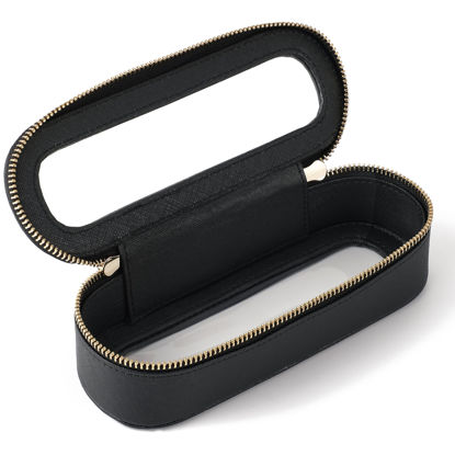 Picture of Aveniee Slim Clear Makeup Brush Bag, Small Cosmetic Brush Holder, Mini Toiletry Bag Travel Case for Women, Thin Make up Bags with Dual Zipper, Cute Travel Essentials Bag Organize - Black