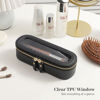 Picture of Aveniee Slim Clear Makeup Brush Bag, Small Cosmetic Brush Holder, Mini Toiletry Bag Travel Case for Women, Thin Make up Bags with Dual Zipper, Cute Travel Essentials Bag Organize - Black