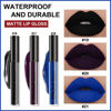 Picture of evpct 3Pcs Dark Black Purple Blue Matte Liquid Lipstick Halloween for Women Long Lasting Smudge Proof DNM Black 24 Hours Original Lip Liner and Lipstick Stain Makeup Set labial mate larga duracion 24