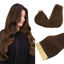Picture of DOORES Human Hair Extensions Chocolate Brown Tape in Hair Extensions 18 Inch 50g 20pcs Natural Remy Hair Extensions Seamless Straight Real Hair