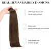 Picture of DOORES Human Hair Extensions Chocolate Brown Tape in Hair Extensions 18 Inch 50g 20pcs Natural Remy Hair Extensions Seamless Straight Real Hair
