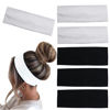 Picture of MLMOMVME 6 Pcs Black White Headbands for Women Hair Cotton Headband Non-slip Stretchy Elastic Head Wrap Holder Hair Accessories