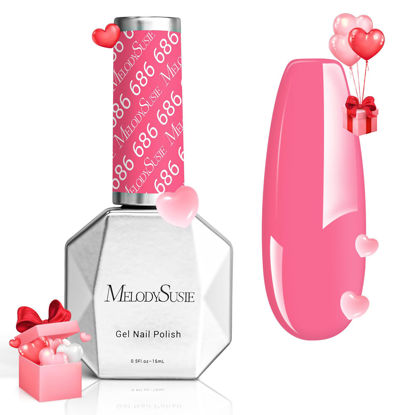Picture of MelodySusie Thick Pink Gel Nail Polish,0.5fl oz Rose Pink Nails Soak Off UV LED Red Pink Gel Polish Christmas Gift for Women Nail Art Manicure Salon DIY Nail Design Decoration at Home-686