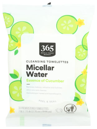 Picture of 365 by Whole Foods Market, Cleansing Towelettes Micellar Water, 10 Count