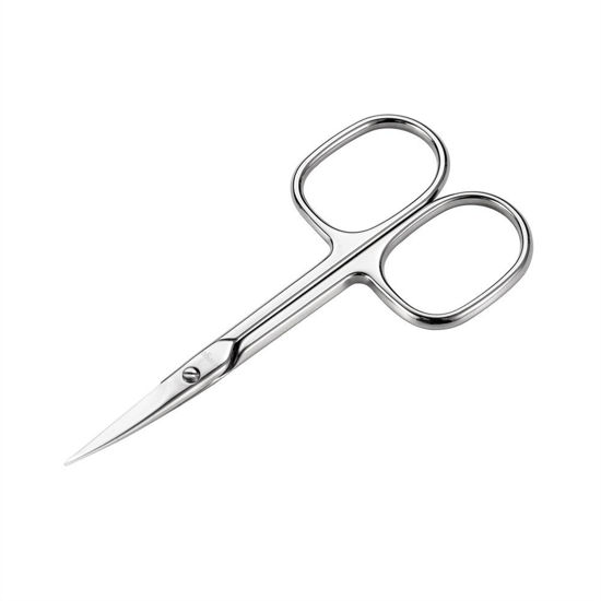 Picture of LIVINGO Premium Manicure Nail Scissors, Multi-purpose Stainless Steel Cuticle Beauty Grooming Kit for Eyebrow, Eyelash, Dry Skin Curved Blade 3.5 inch