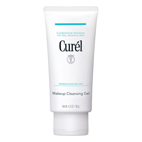 Picture of Curel Japanese Skin Care Makeup Cleansing Gel, Waterproof Eye Makeup Remover and Gentle Facial Cleanser for Dry, Sensitive Skin, Step 1 of 2, 4.5 Oz