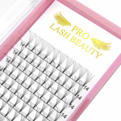 Picture of Premade Volume Eyelash Extensions Short Stem 8D-C-0.07-10 Premade Fans Eyelash Extensions Volume Lash Extensions .07 .10 Pre made Lash Fans C D Curl (8D-C-0.07,10mm)