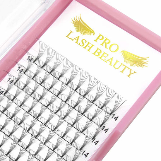Picture of Premade Volume Eyelash Extensions Short Stem 8D-C-0.07-10 Premade Fans Eyelash Extensions Volume Lash Extensions .07 .10 Pre made Lash Fans C D Curl (8D-C-0.07,10mm)