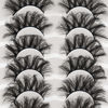 Picture of Veleasha False Eyelashes Wispy Faux Mink Lashes Fluffy Handmade Fake Eyelashes Natural Look 7 Pairs Pack Luxury Cat Eye Lashes (802)