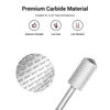Picture of MelodySusie Safety Nail Drill Bits, 3/32'' Smooth Round Top Large Barrel Carbide Bits, Suitable for Manicure Pedicure Cuticle Gel Polishing, Beginners Bits, Silver, Series Bit-S, Coarse