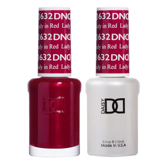 Picture of DND Gel Polish Set - 1 each of Red Gel Polish and Red Nail Polish, 632 Lady Red, 0.5 Fl Oz