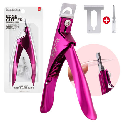 Picture of MelodySusie Acrylic Nail Clippers, Professional Nail Clippers Cutters for Acrylic Nails Fake Nail Tips, Adjustable Stainless Nail Trimmer, Manicure Tool for Salon Home Nail Art, Plum