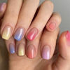 Picture of Curvlife Short Press On Nails Stick On Nails Candy Colours Fake Nails Design Glossy Acrylic Nails Stick On Nails Tips Glue On Nails False Nails For Women Nail Kit With Nail Glue