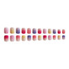 Picture of Curvlife Short Press On Nails Stick On Nails Candy Colours Fake Nails Design Glossy Acrylic Nails Stick On Nails Tips Glue On Nails False Nails For Women Nail Kit With Nail Glue