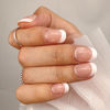 Picture of Press on Short Square Acrylic Fake Nails with Apricot Design Full Cover False Glossy Nude Glue on Artificial Stick on Nails for Women 24Pcs (French Natural)
