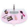 Picture of Sink Topper Foldable Sink Cover - Silicone Beauty Makeup Brush Cleaning Mat - Hot Tools Organizer - Bathroom Must Have Accessory for Extra Space & Storage Saver - Traveling - Standard Pink