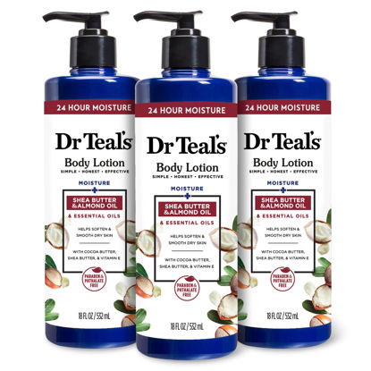 Picture of Dr Teal's Body Lotion, Shea Butter & Almond, 18 oz (Pack of 3)