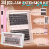 Picture of Manga Lash Clusters Kit Fairy Cluster Eyelash Extensions Kit 40D+50D Lash Extension Kit 8-18MM Wispy D Curl Anime Individual Lashes Kit with Lash Bond and Seal for Beginners by Geeneiya
