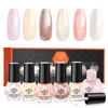 Picture of modelones Nail Polish Set, 6 Colors Pearl White Pink Nude Mini Nail Polish Set,Wedding Shimmer Champagne Nail Quick Dry Art DIY Home Salon Valentine's Day Nail Art Manicure Gift for Women Girls
