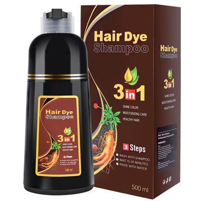 Picture of MEIDU Brown Hair Dye Shampoo for Gray Hair Coverage Hair Color Shampoo Herbal Hair Dye Shampoo 3 in 1 for Men and Women, Instant Color Shampoo Hair Shampoo Champu Con Tinte Para Canas (Brown)