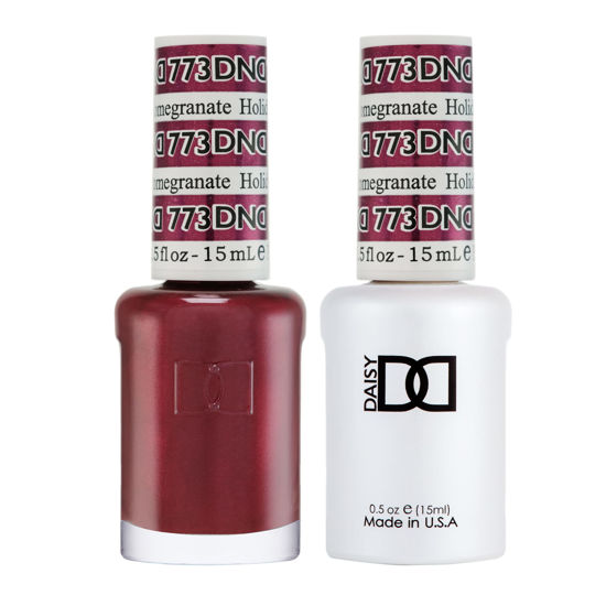 Picture of DND Gel Polish Set - 1 each of Red Gel Polish and Red Nail Polish, 773 Holiday Pomegranate, 0.5 Fl Oz