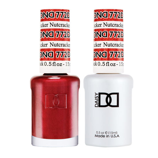 Picture of DND Gel Polish Set - 1 each of Red Gel Polish and Red Nail Polish, 772 Nutcracker, 0.5 Fl Oz
